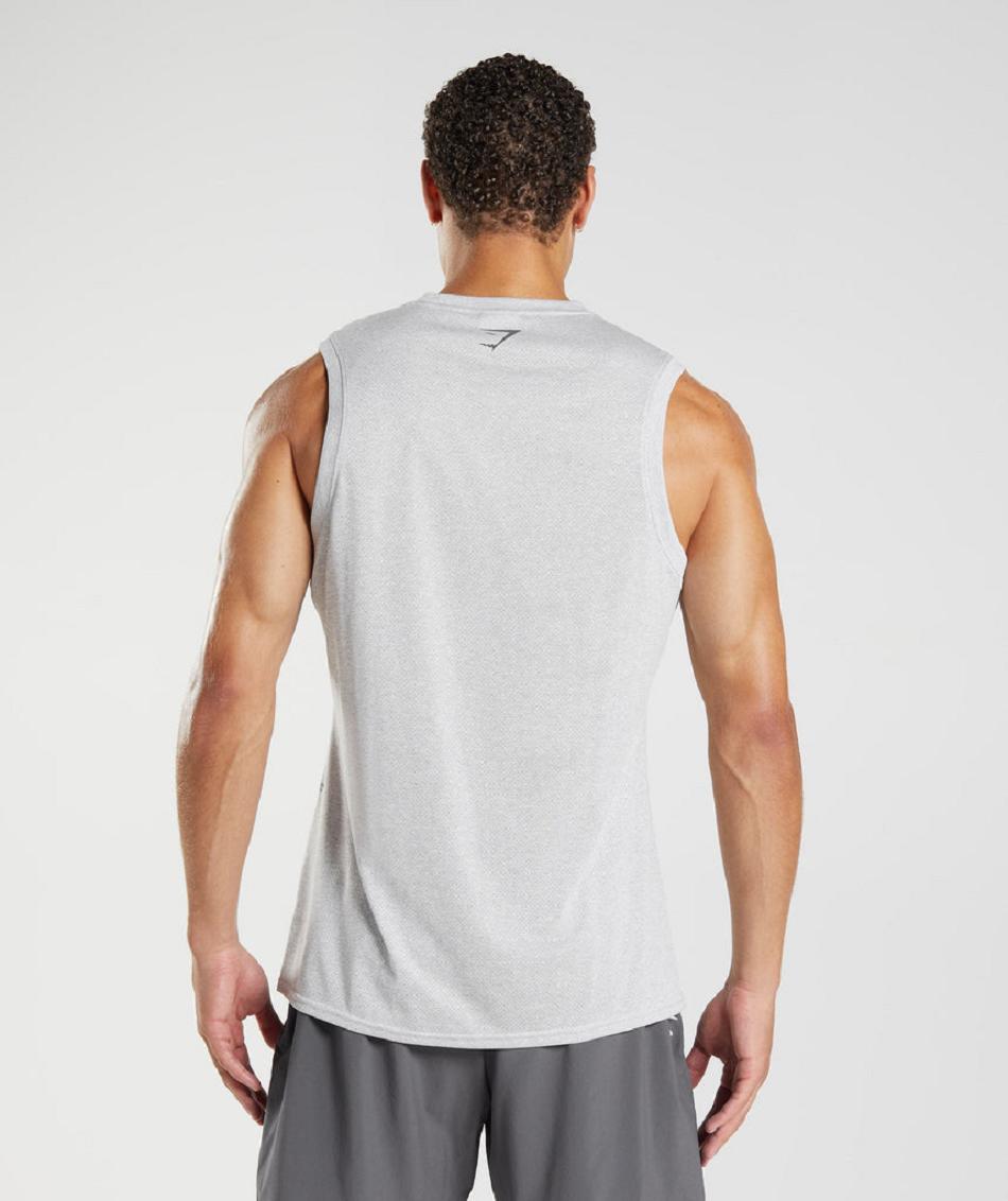 Camiseta Tirantes Gymshark Deporte Hombre Blancas Gris | CO 3165SGL